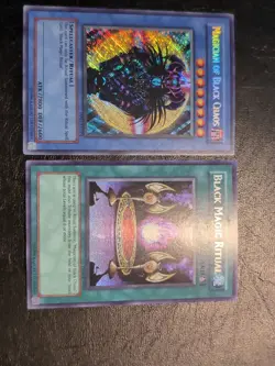 Yu-Gi-Oh SECRET RARE MAGICIAN OF BLACK CHAOS + BLACK ILLUSION RITUAL PP01 NM/VLP - Image 1