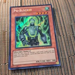 1996 Yu-Gi-Oh! 1st Edition Psi Blocker Card STBL-EN086 Secret Rare - Image 3