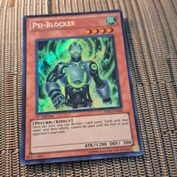 1996 Yu-Gi-Oh! 1st Edition Psi Blocker Card STBL-EN086 Secret Rare - Image 8