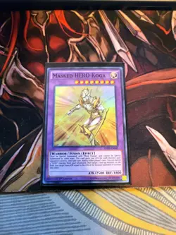 YUGIOH TCG MASKED HERO KOGA SDHS-EN042 SUPER 1ST EDITION - Image 2