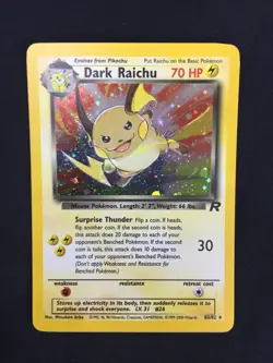 2000 Pokemon Team Rocket Set #83 Dark Raichu Holo Card - Image 2