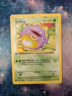 PokÃ©mon TCG 1st Edition Koffing Shadowless Base Set Card 51/102 LP - Image 1
