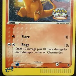 Charmander 98/97 SWIRL Pokemon Card EX Dragon City Championships Near Mint - Image 3