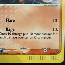 Charmander 98/97 SWIRL Pokemon Card EX Dragon City Championships Near Mint - Image 6