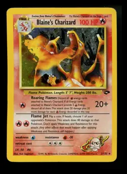 Blaine's Charizard 2/132 Gym Challenge 2000 WOTC Holo Rare Pokémon Card TCG - Image 1