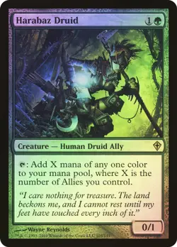 MTG x1 FOIL HARABAZ DRUID 1x NM Worldwake WWK Rare #105 Free Shipping Ally Magic - Image 1