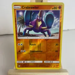 Crabrawler 072/149 Sun & Moon Base Set Reverse Holo Common Pokemon Light Play+ - Image 1