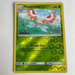 Masquerain 008/149 Sun & Moon Base Set Reverse Holo Rare Pokemon Light Play+ - Image 3