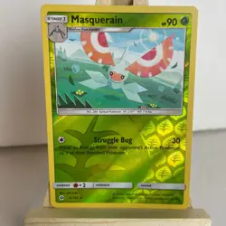 Masquerain 008/149 Sun & Moon Base Set Reverse Holo Rare Pokemon Light Play+ - Image 5