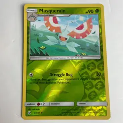 Masquerain 008/149 Sun & Moon Base Set Reverse Holo Rare Pokemon Light Play+ - Image 7