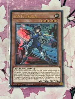 Yugioh! K9-17 Izuna *Ultra Rare* EUROPEAN ENGLISH JUSH-EN031 - Image 1