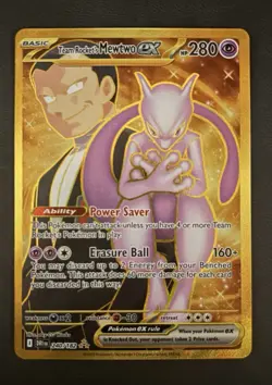 Destined Rivals Gold Team Rockets Mewtwo EX Hyper Rare Card 240/182 - Image 1