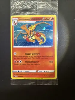Pokémon TCG Special Delivery Charizard SWSH075 Sealed Center Promo Card - Image 3