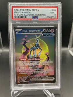 2024 POKEMON TEF EN-TEMPORAL FORCES #206 IRON CROWN EX PSA 9 - Image 1