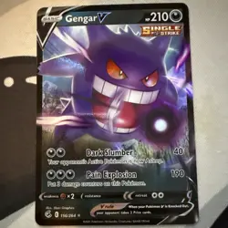 PokÃ©mon Gengar v Fusion Strike Holo Ultra Rare Card 156/264 Mint Condition - Image 1