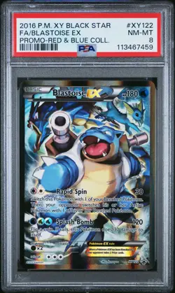 2016 POKEMON XY BLACK STAR PROMO BLASTOISE EX #XY122 HOLO PSA 8 NM #113467459 - Image 1