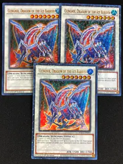 YUGIOH GUNGNIR DRAGON OF THE ICE BARRIER HAC1-EN053 1ST ULTRA X3 NM - Image 1