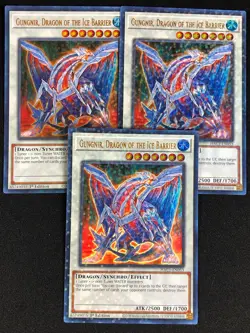 YUGIOH GUNGNIR DRAGON OF THE ICE BARRIER HAC1-EN053 1ST ULTRA X3 NM - Image 2