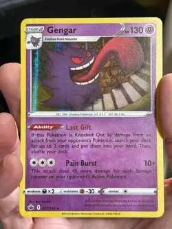 POKEMON GENGAR 057/198 RARE HOLOFOIL CHILLING REIGN NM CARD - Image 1