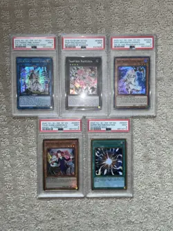 5x PSA 9 YUGIOH LOT  MINT 9 CARD LOT SUPER POLY, TOUR GUIDE, EVIL TWIN, TRAPTRIX - Image 2