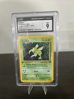 CGC 9 MINT Scyther 1999 Jungle 1st Edition 10/64 Holo Pokemon Card psa - Image 1