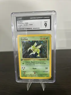 CGC 9 MINT Scyther 1999 Jungle 1st Edition 10/64 Holo Pokemon Card psa - Image 3