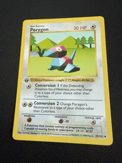 Pokemon Porygon 39/102 1st Edition Shadowless Base Set Card Unplayed Near Mint - Image 1