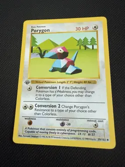Pokemon Porygon 39/102 1st Edition Shadowless Base Set Card Unplayed Near Mint - Image 11
