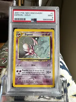 Espeon Neo Discovery 1/75 Holo PSA 9 Pokemon Card 2001 Mint - Image 1