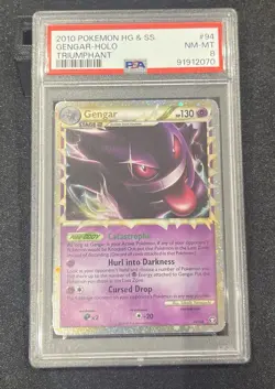 Pokemon Gengar 94/102 - Prime Holo Triumphant Ultra Rare 2010 - PSA 8 NM-MT - Image 3