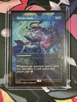 MTG Rhystic Study ~ Anime Borderless ~ Confetti Foil - NM - Image 13