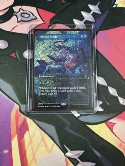 MTG Rhystic Study ~ Anime Borderless ~ Confetti Foil - NM - Image 17