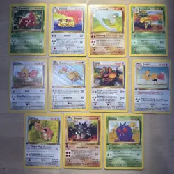 Vintage Pokemon Cards - 1st Edition Jungle Lot - 11 First Edition Cards - Image 1