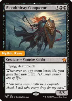 MTG Bloodthirsty Conqueror Foundations Mythic Rare Creature – Vampire Knight NM - Image 4
