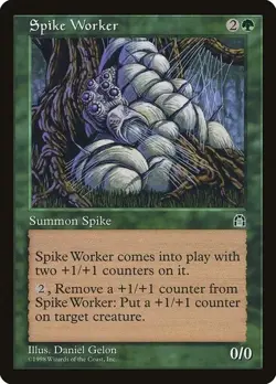 Spike Worker NM/M Stronghold Green Creature Magic MTG English Regular - Image 1