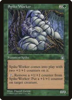 Spike Worker NM/M Stronghold Green Creature Magic MTG English Regular - Image 2