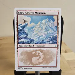 Snow-Covered Mountain (White Border) Mystery Booster 2 Regular NM Near Mint - Image 3