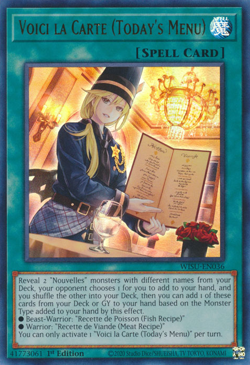 YUGIOH VOICI LA CARTE (TODAY'S MENU) ULTRA RARE 1ST EDITION NM WISU-EN036 - Image 2