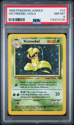 1999 Pokemon Jungle 14 Victreebel Holo PSA 8 - FRESH CERT - CLEAN - Image 1