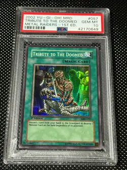 YUGIOH PSA 10 2002 Tribute to the Doomed MRD-057 Super Rare 1st Edition *0649 - Image 1