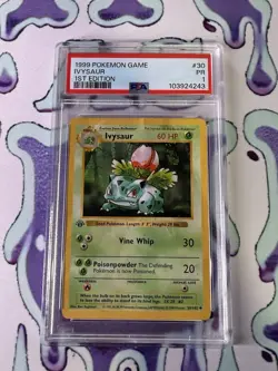 1999 Pokemon Base Set Ivysaur 1st Edition #30 PSA 1 PR POOR Pop 8 - Image 1