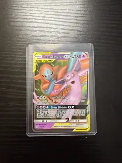 Espeon and Deoxys GX 72/236 Unified Minds Tag Team Ultra Rare Pokémon TCG Card - Image 2