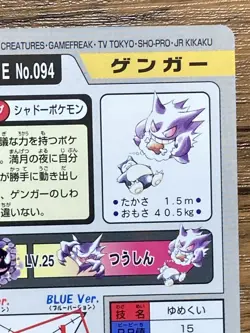 Pokemon Carddass Card Gengar File No.94 Bandai Pocket Monsters 1997 Japan - Image 15