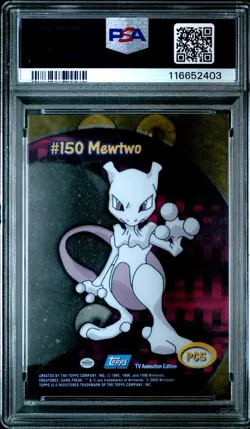 2000 TOPPS POKEMON TV ANIMATION CLEAR CARDS #PC5 MEWTWO PSA 9 - Image 4