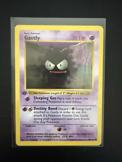 Pokemon GASTLY 1st edition 50/102 Base Set Card NM - Image 1