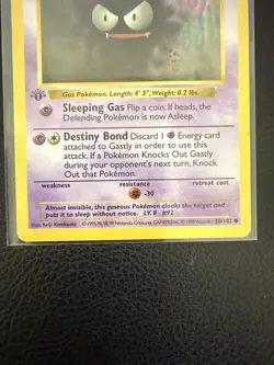 Pokemon GASTLY 1st edition 50/102 Base Set Card NM - Image 10