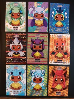 Pokemon Let's Go Eevee Database Set Eevee Poncho Gold 9 Cards Peru - Image 3