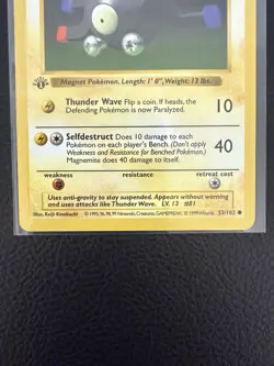 Magnemite 53/102 Base Set 1st Edition Shadowless NM Vintage Pokemon TCG Card - Image 10