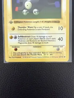 Magnemite 53/102 Base Set 1st Edition Shadowless NM Vintage Pokemon TCG Card - Image 4