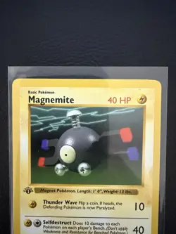 Magnemite 53/102 Base Set 1st Edition Shadowless NM Vintage Pokemon TCG Card - Image 9